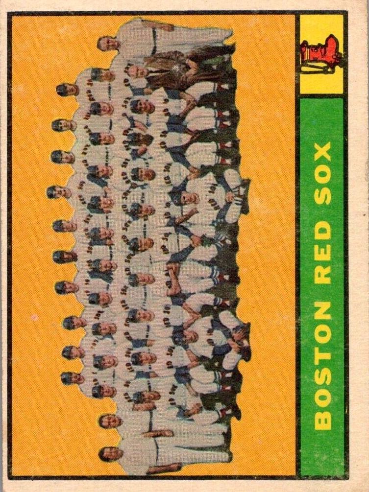 1961 Topps Baseball Boston Red Sox Team #373 PSA 8