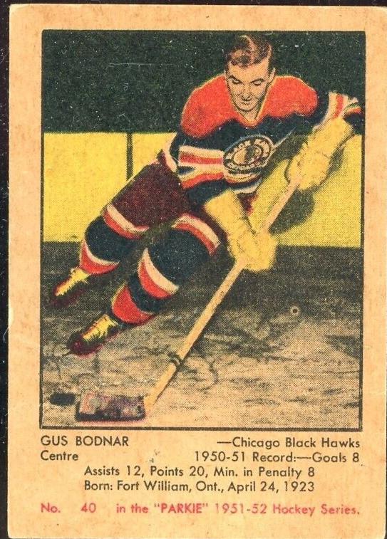 1951 Parkhurst Hockey Gus Bodnar #40 SGC 4