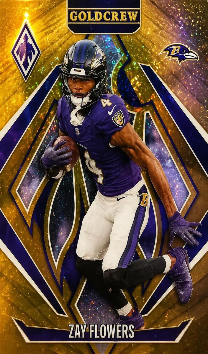 2024 Panini Phoenix Football Gold Zay Flowers #150