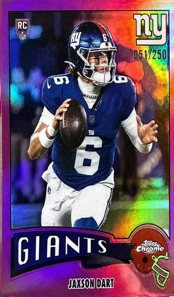 2025 Topps Chrome Football Pink Refractor Jaxson Dart #1975-25