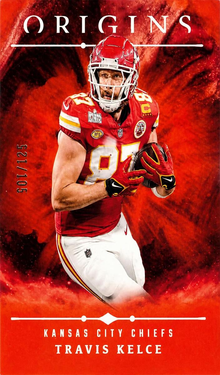 2024 Panini Origins Football Orange Travis Kelce #28 PSA 7.5