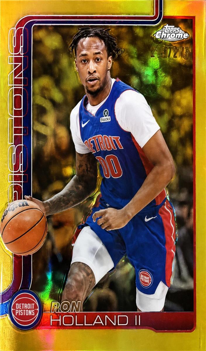 2025 Topps Chrome Basketball RayWave Yellow Refractor Ron Holland II #16