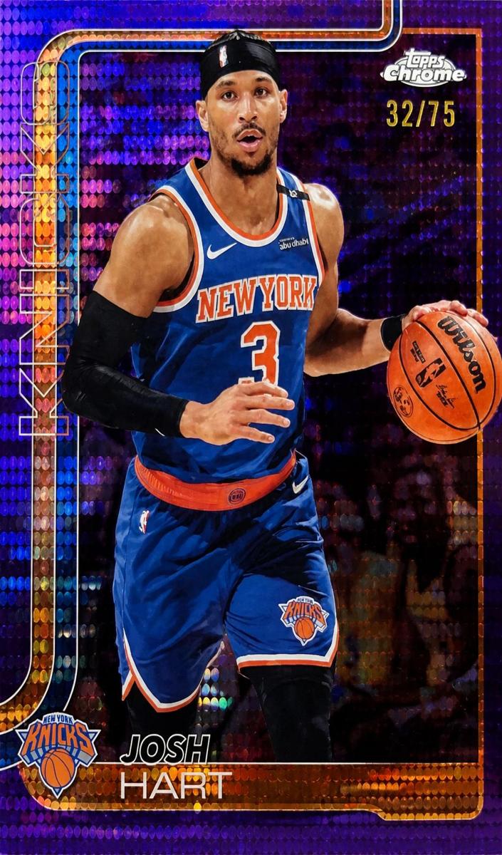 2025 Topps Chrome Basketball Pulsar Purple Refractor Josh Hart #160