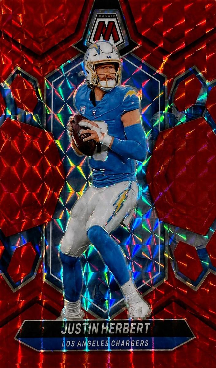 2024 Panini Mosaic Football Red Justin Herbert #120 PSA 10