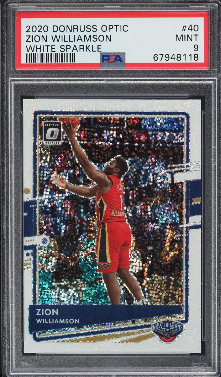 2020 Donruss Optic Basketball White Sparkle Zion Williamson #40 PSA 7.5