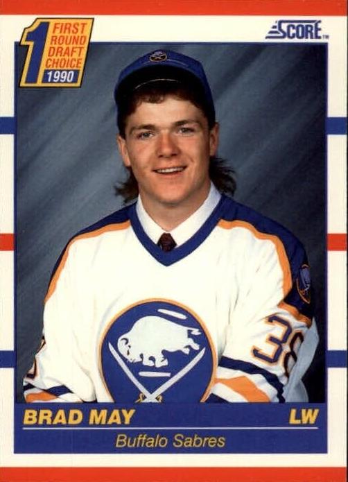 1990 Score Hockey Brad May #427 PSA 8