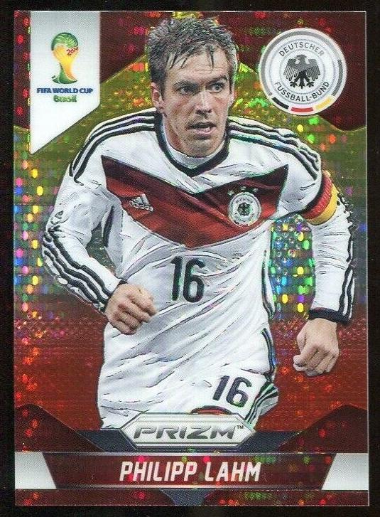 2014 Panini Prizm World Cup Soccer Yellow and Red Pulsar Philipp Lahm #86 PSA 7