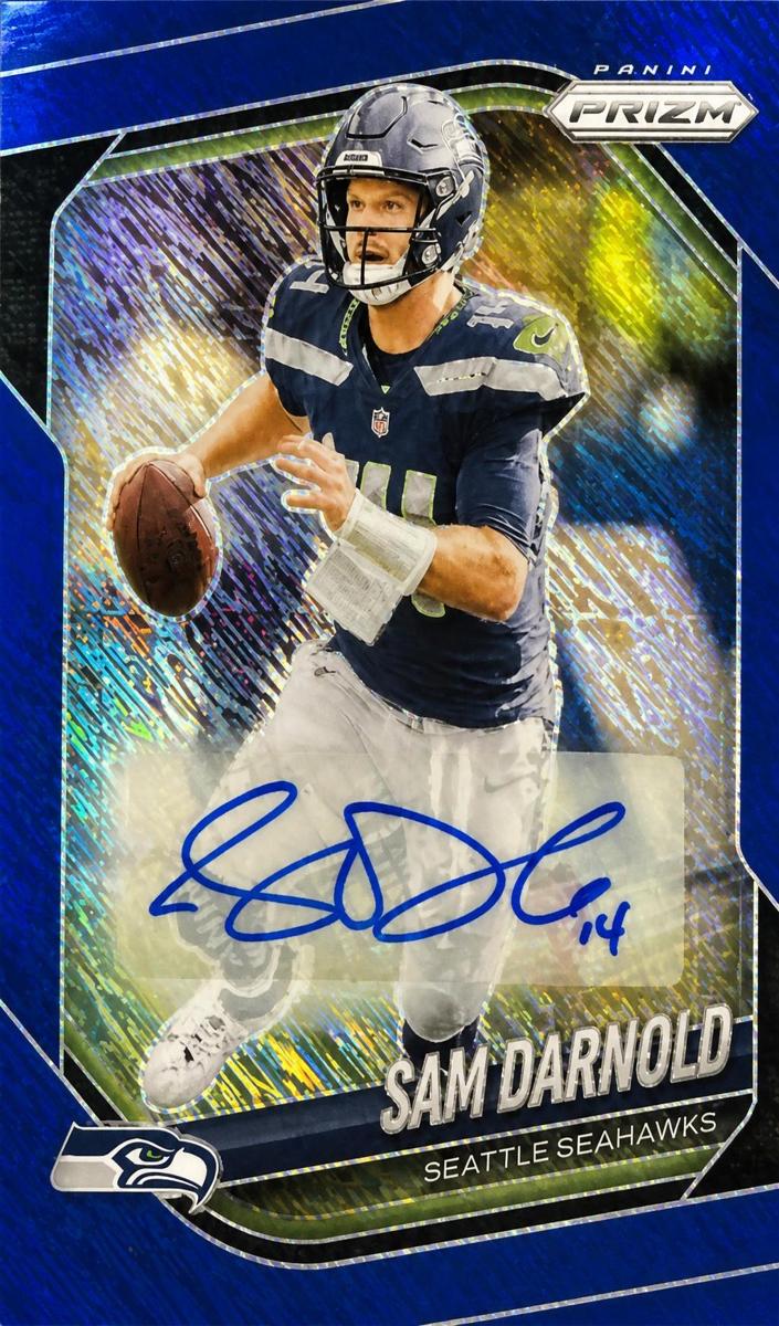 2025 Panini Prizm Football Blue Shimmer Sam Darnold #269 PSA 10