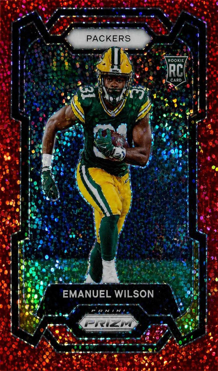2023 Panini Prizm Football Red Sparkle Emanuel Wilson #335 PSA 7.5