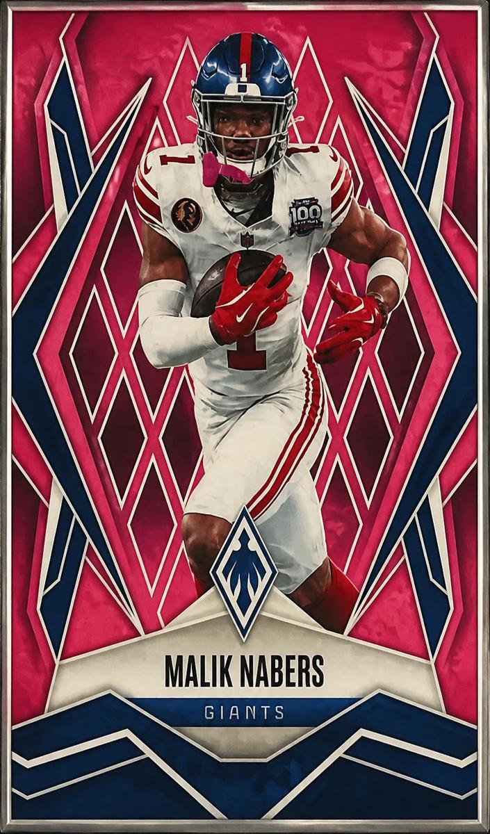 2025 Panini Phoenix Football Pink Winter Malik Nabers #143