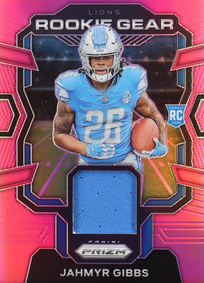 2023 Panini Prizm Football Pink Jahmyr Gibbs #RG-JG PSA 9