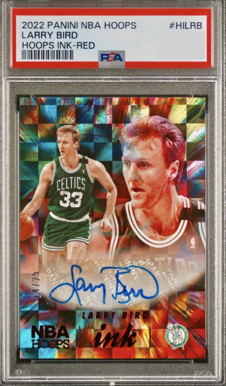 2022 Panini Hoops Basketball Red Larry Bird #HI-LRB PSA 8