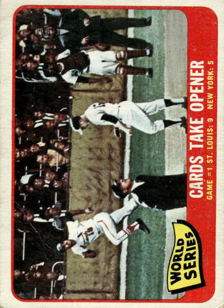 1965 Topps Baseball Cards Take Opener World Series Game #1 #132 PSA 8