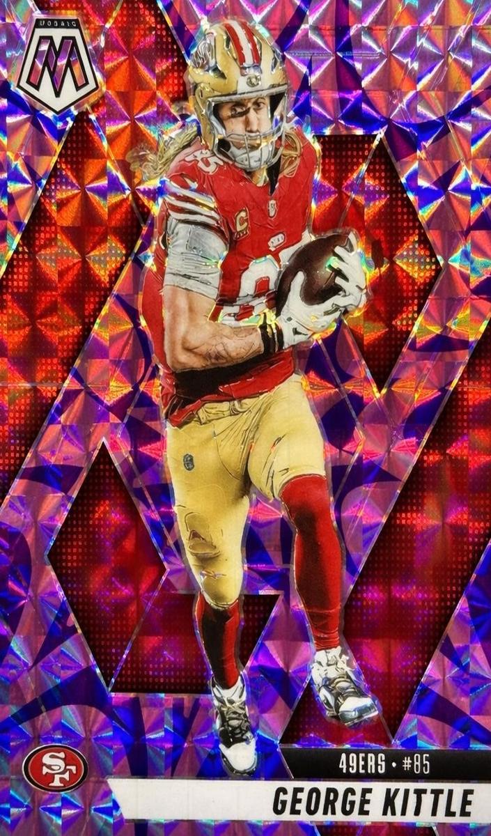 2025 Panini Mosaic Football Reactive Purple George Kittle #46
