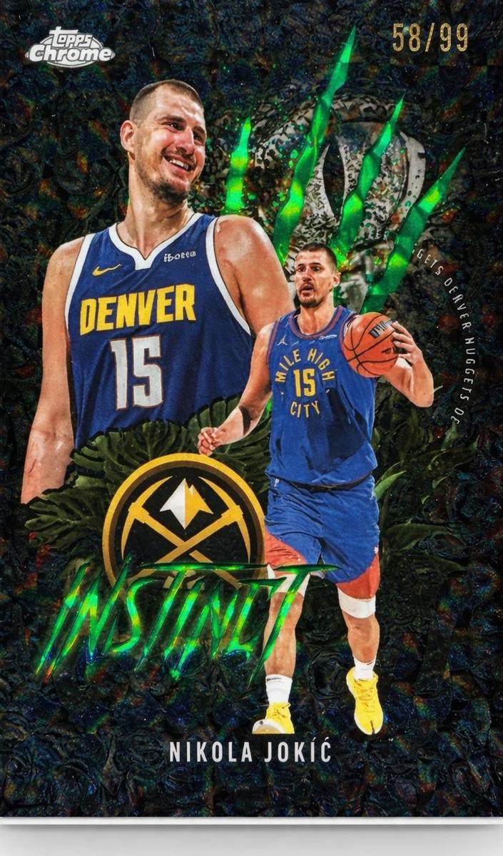 2025 Topps Chrome Basketball Geometric Green Refractor Nikola Jokic #INS-1