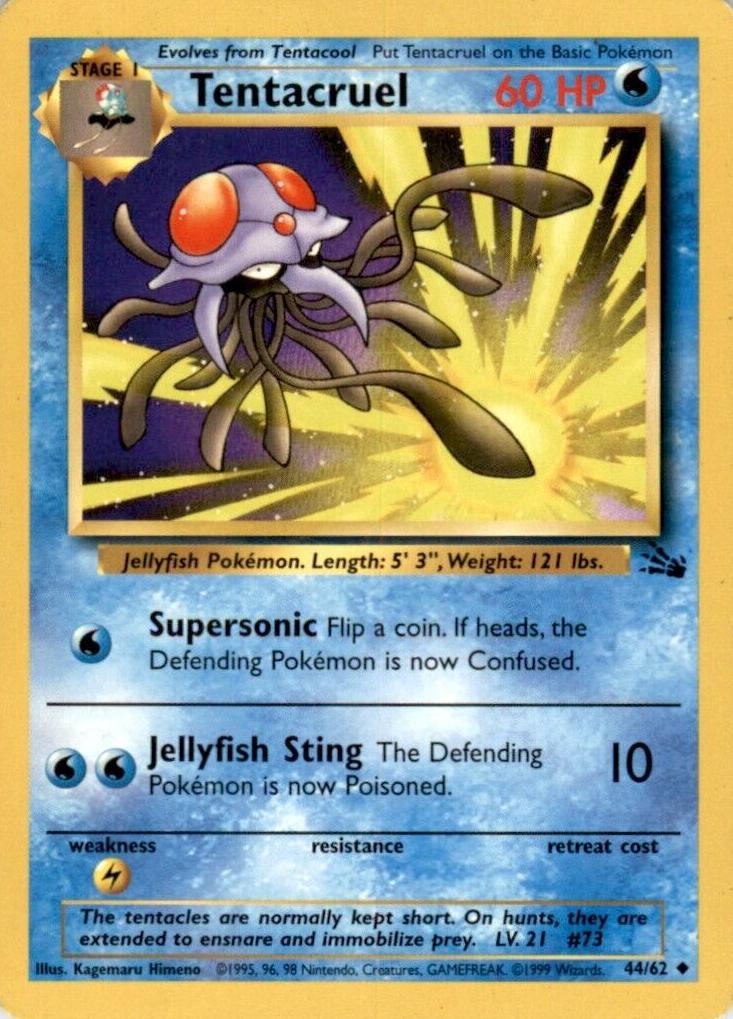 1999 Pokemon Fossil Tentacruel #44 PSA 9