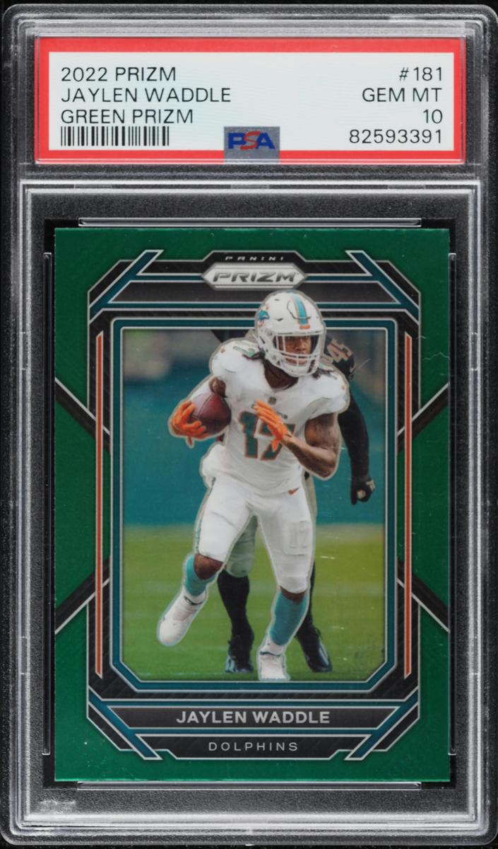 2022 Panini Prizm Football Green Jaylen Waddle #181 PSA 10