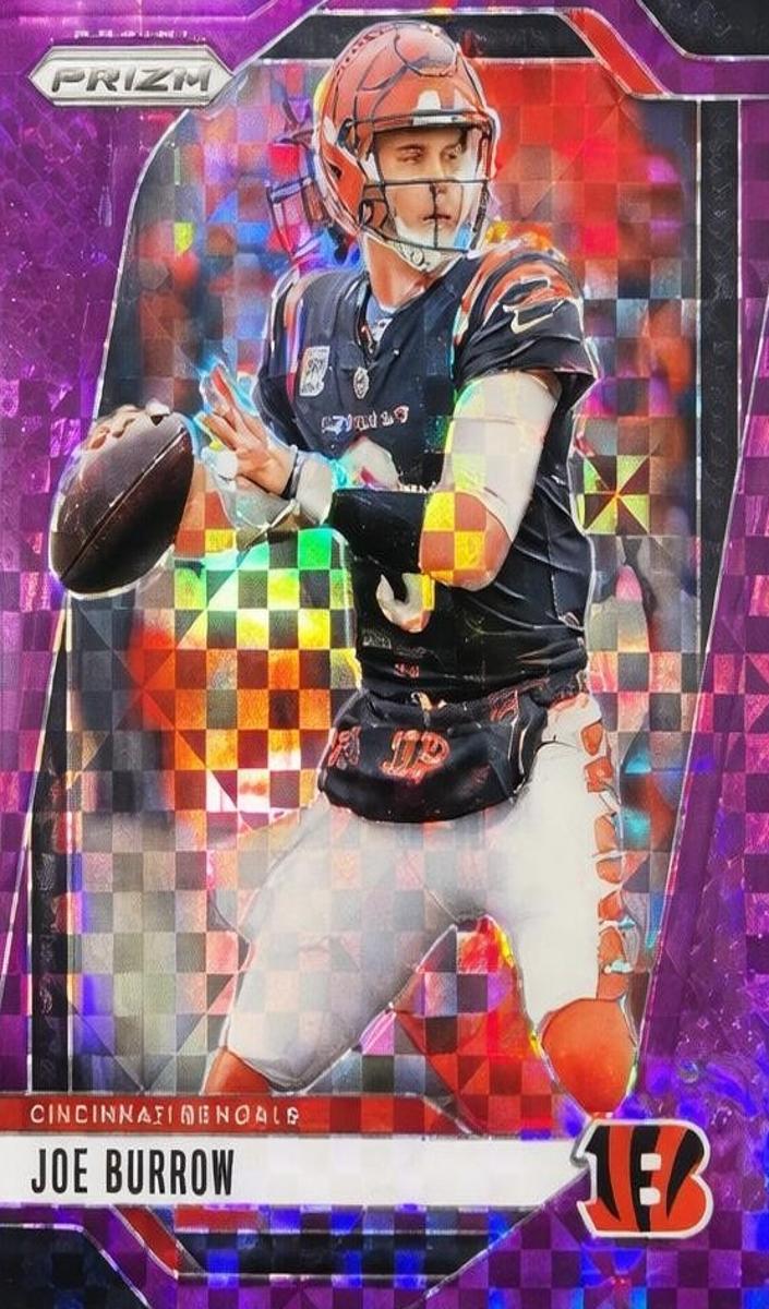 2024 Panini Prizm Football Purple Power Joe Burrow #55 PSA 8.5