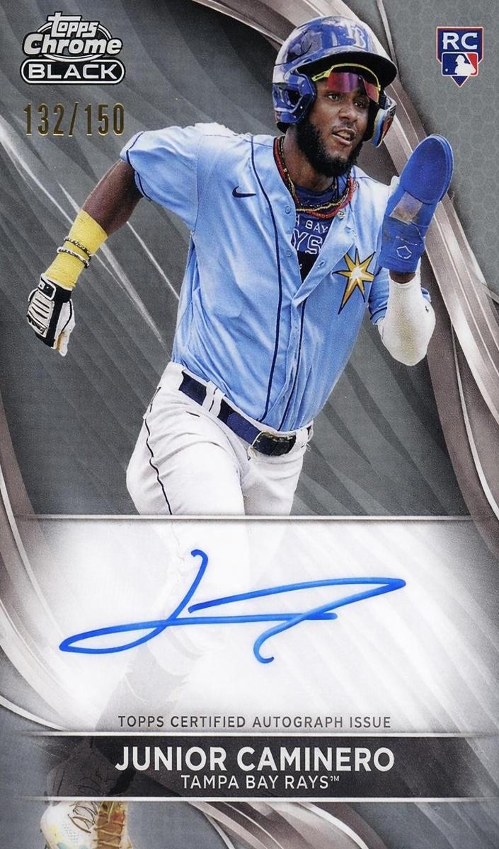 2024 Topps Chrome Black Baseball Refractor Junior Caminero #CBA-JCA PSA 10