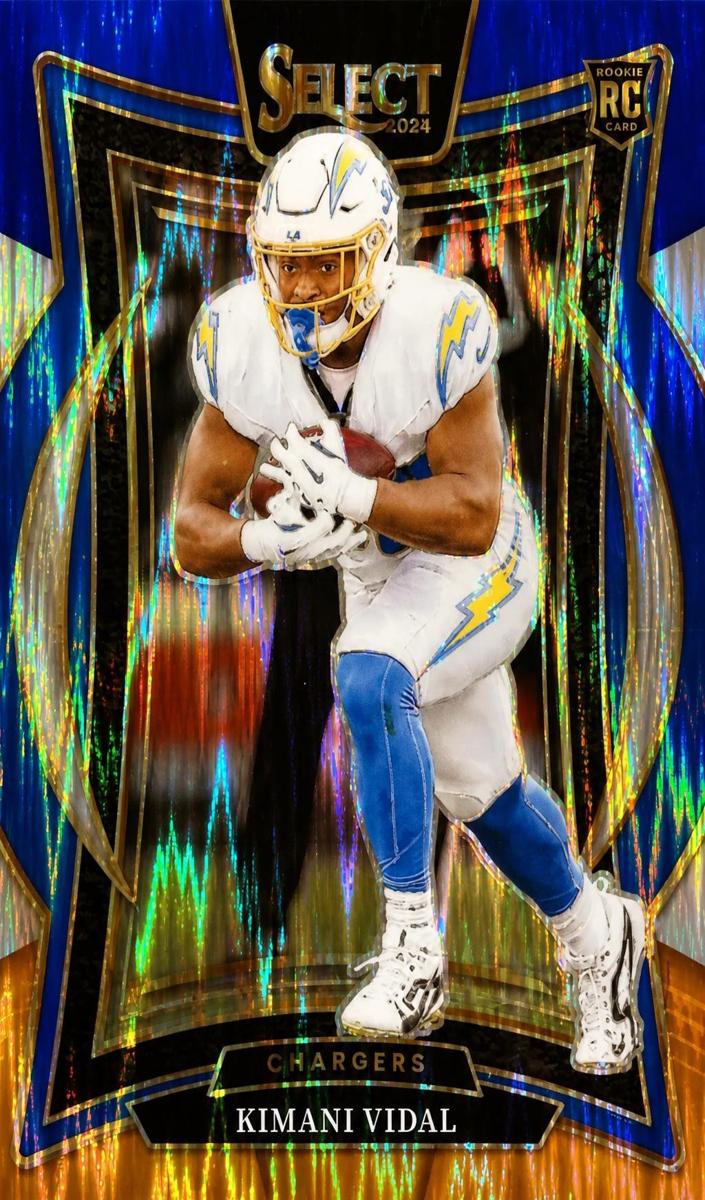 2024 Panini Select Football Blue and Orange Shock Kimani Vidal #15