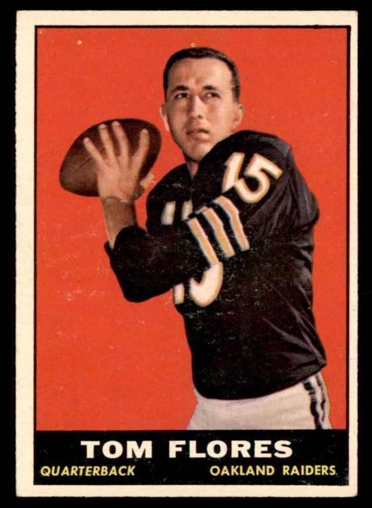 1961 Topps Football Tom Flores #186 PSA 8