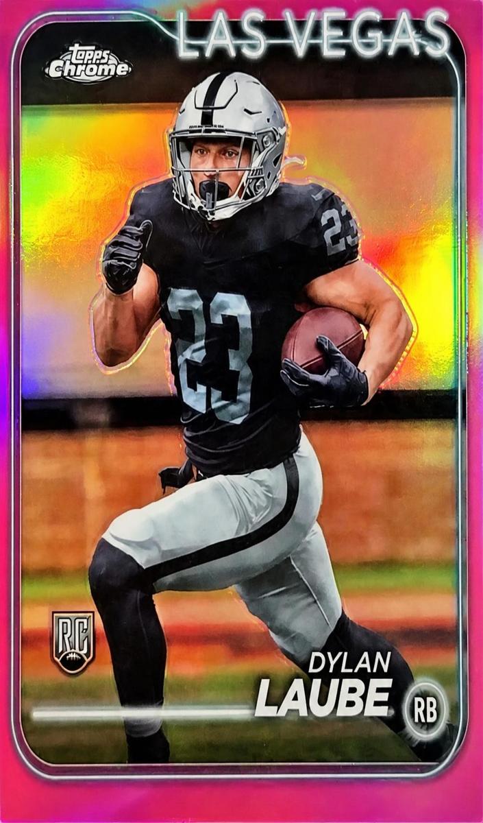 2024 Topps Chrome Football Pink Refractor Dylan Laube #280