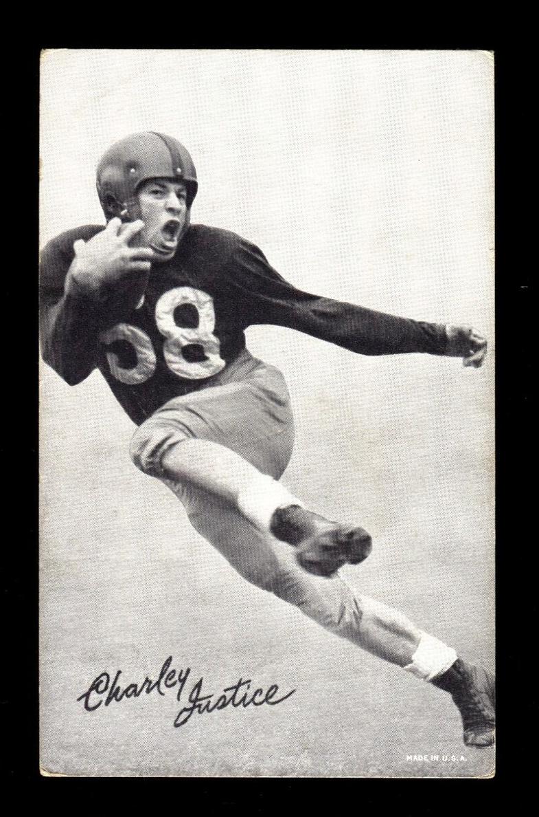 1948-52 Exhibits Black & White W468 Football Charley Justice #NNO