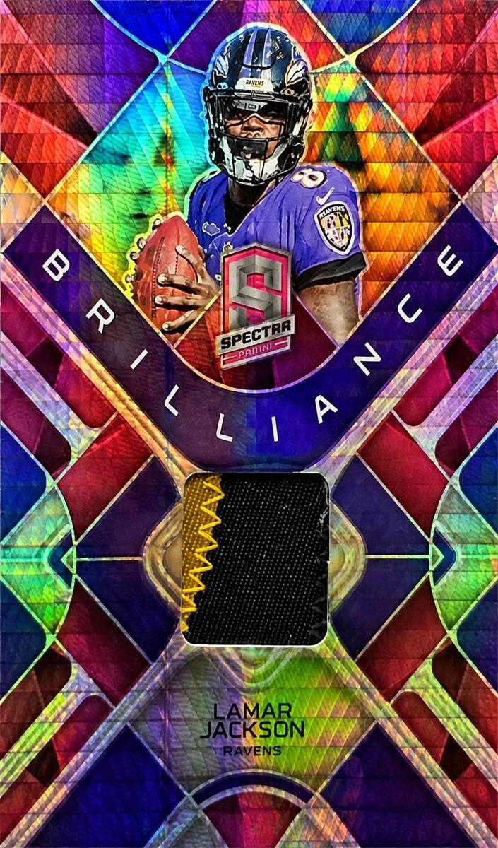 2023 Panini Spectra Football Neon Pink Lamar Jackson #BRI-LJA
