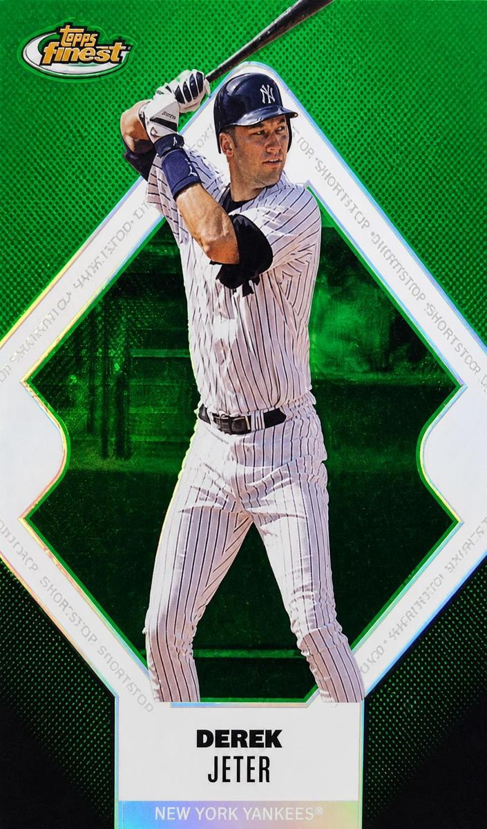 2006 Topps Finest Baseball Green Refractor Derek Jeter #125