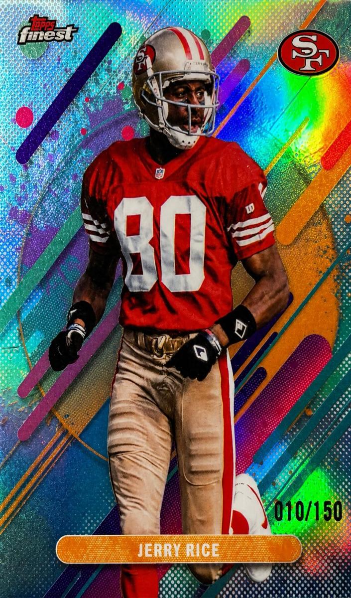 2025 Topps Finest Football Sky Blue Refractor Jerry Rice #297