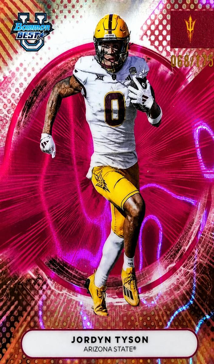 2025 Bowman Best University Football Pink Lava Refractor Jordyn Tyson #29