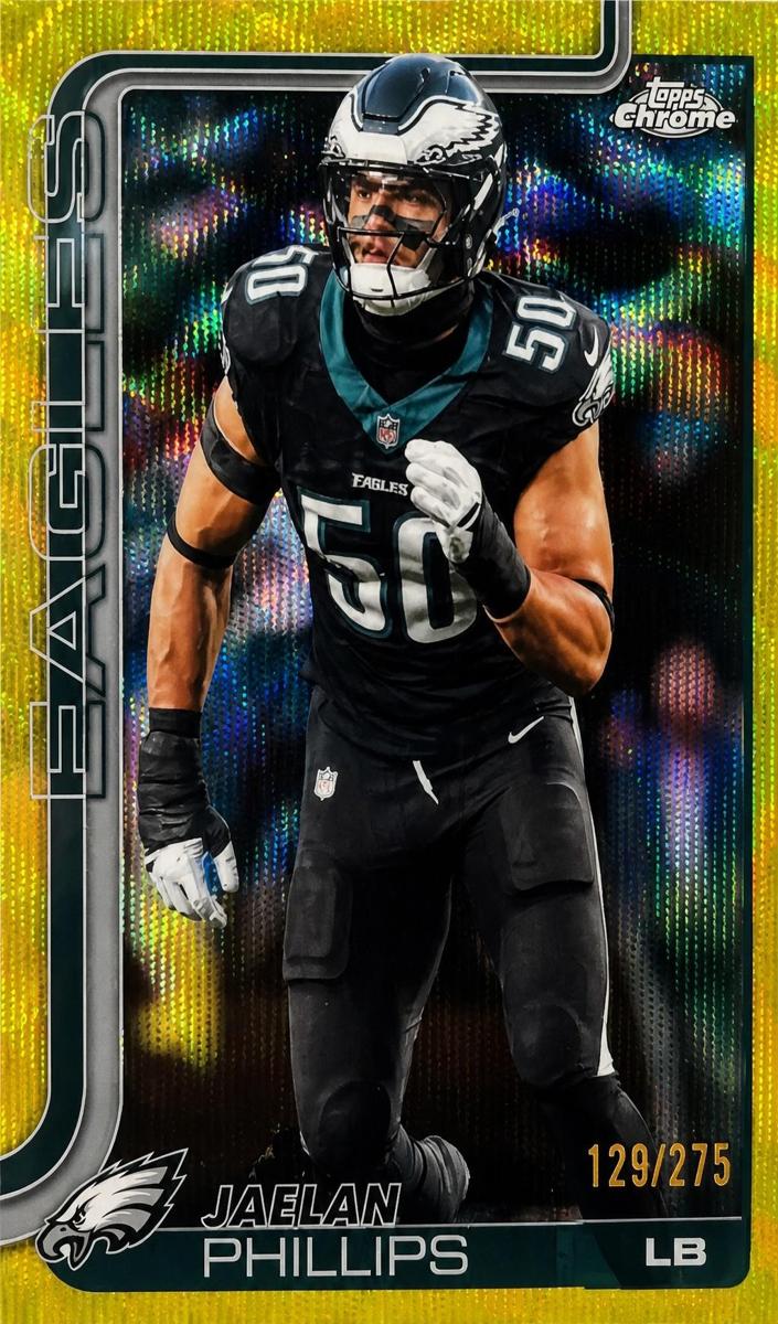 2025 Topps Chrome Football Yellow Wave Refractor Jaelan Phillips #192