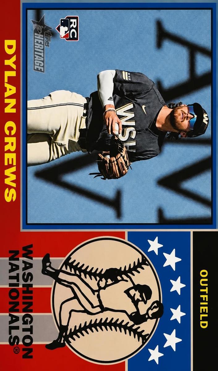 2025 Topps Heritage Baseball Holographic Dylan Crews #76PI-15 CGC 9