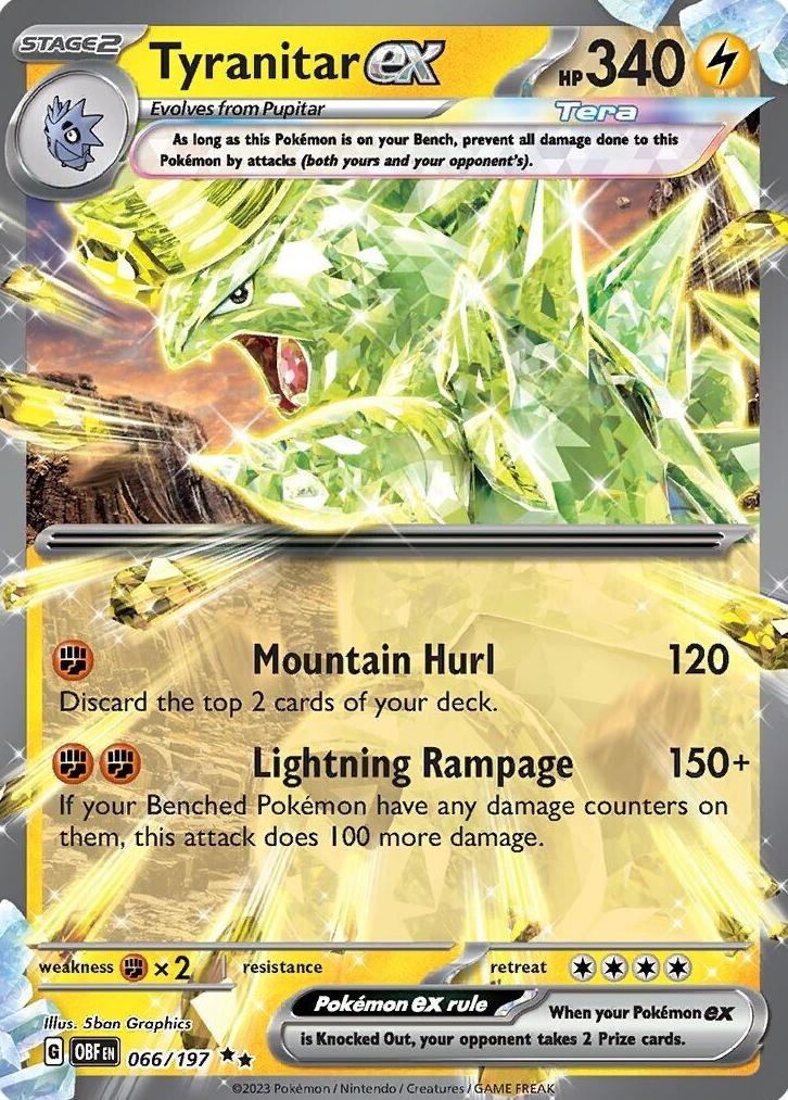 2023 Pokemon Scarlet & Violet Obsidian Flames Tyranitar #66 BGS 9
