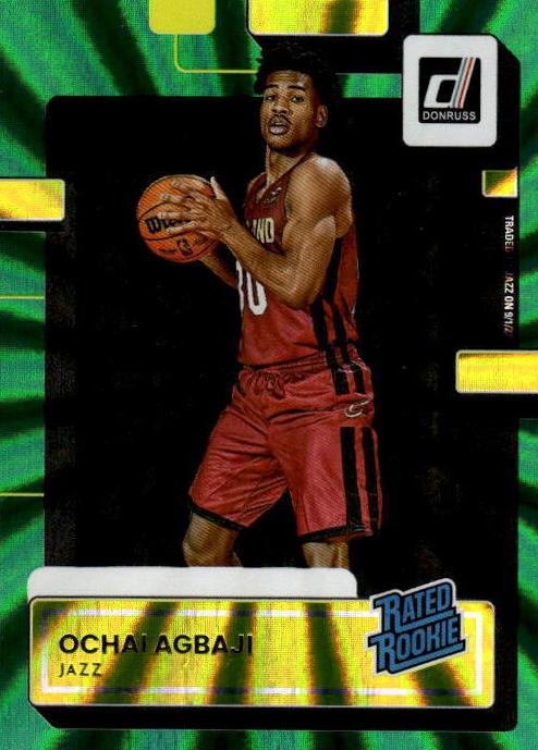 2022 Panini Donruss Basketball Holo Green Laser Ochai Agbaji #214