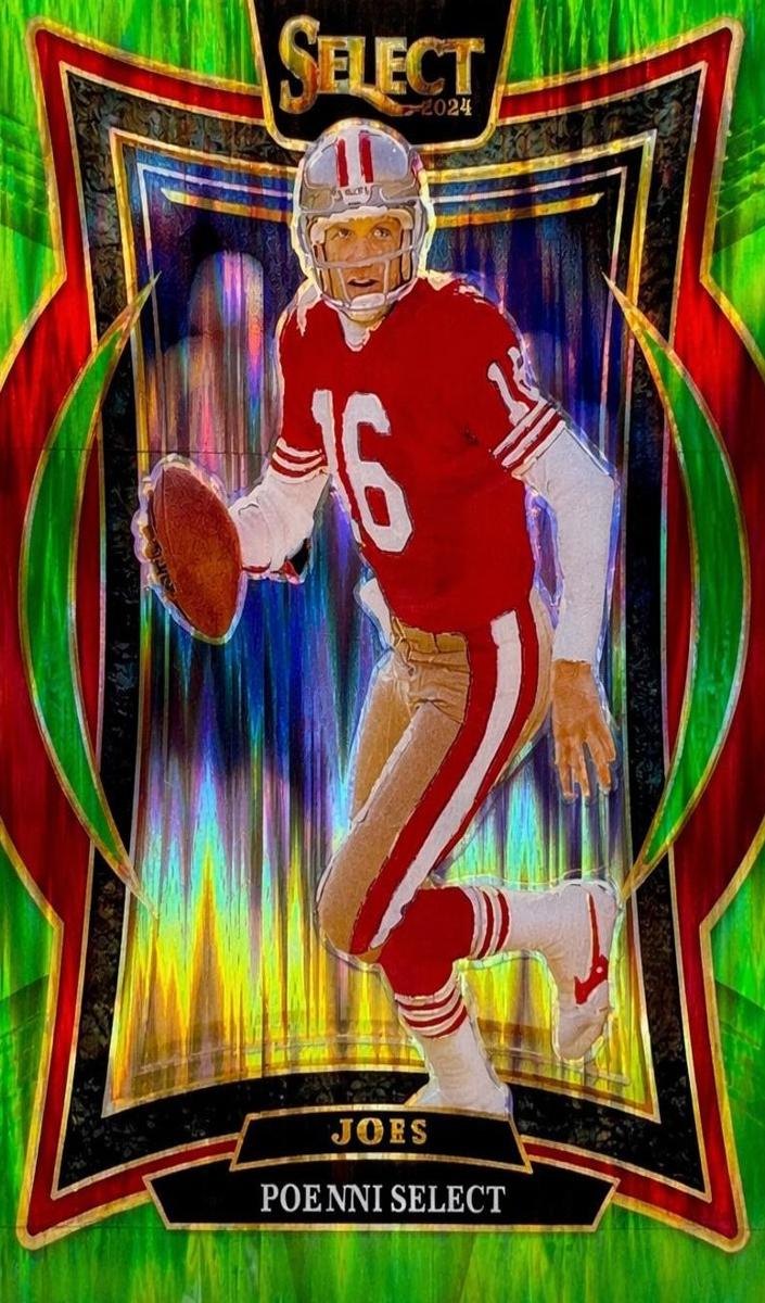 2024 Panini Select Football Neon Green Prizm Shock Joe Montana #70