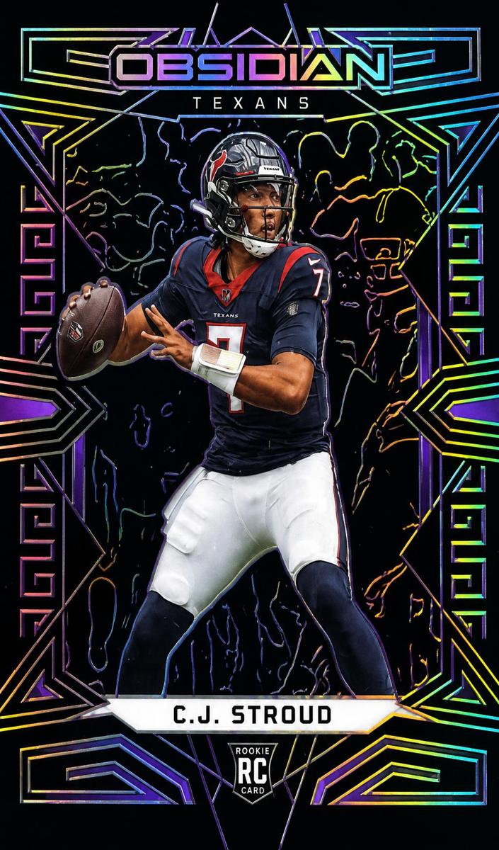 2023 Panini Obsidian Football Electric Etch Purple C.J. Stroud #140 PSA 9
