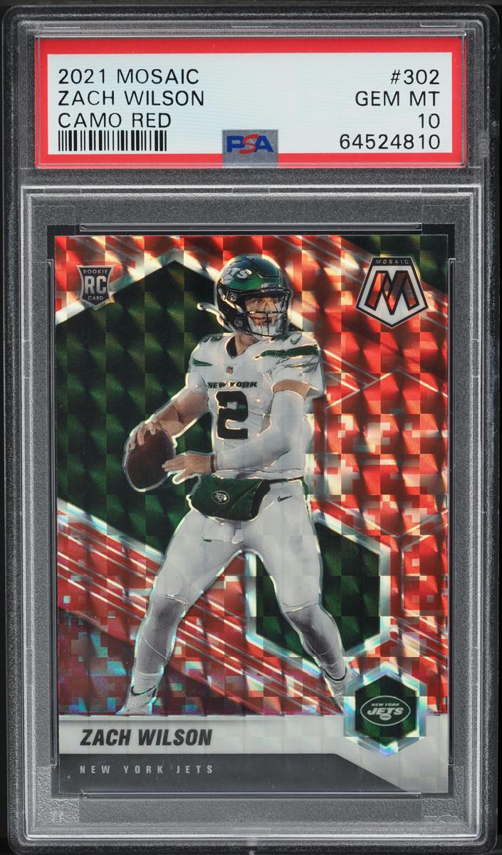 2021 Panini Mosaic Football Camo Red Zach Wilson #302