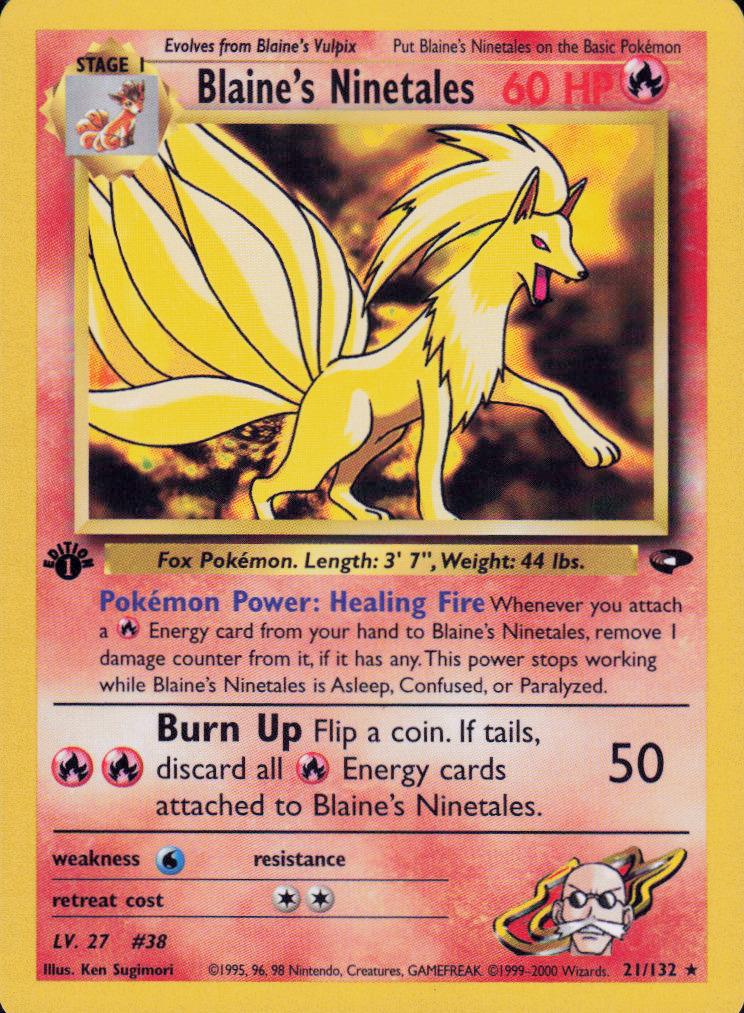 2000 Pokemon Gym Challenge 1st Edition Blaine's Ninetales #21 PSA 10