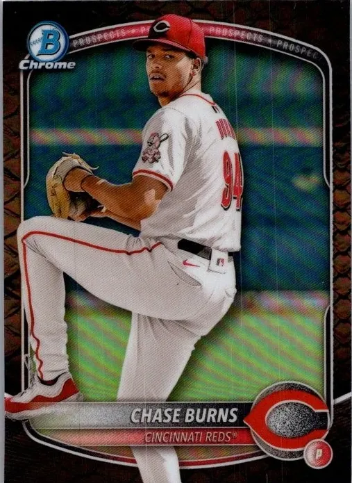 2025 Bowman Chrome Prospects Baseball Reptilian Refractor Chase Burns #BCP-122 PSA 10