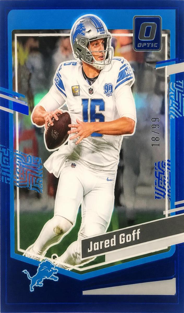 2023 Panini Clearly Donruss Football Blue Jared Goff #18