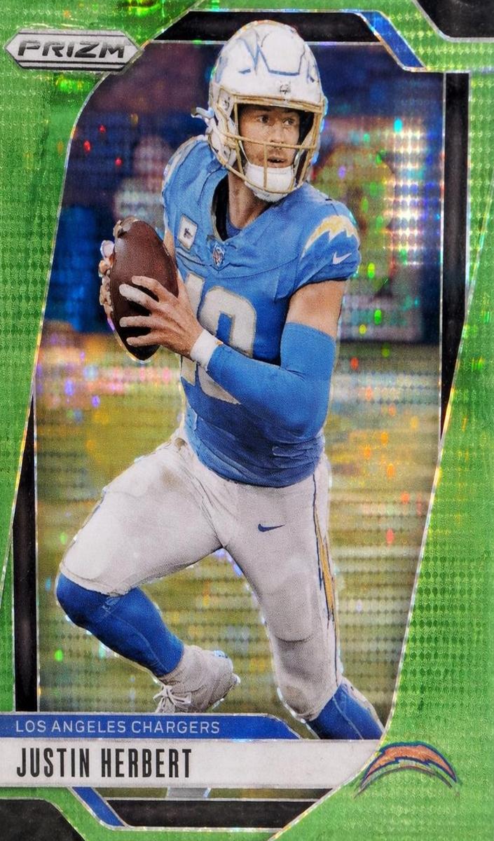 2024 Panini Prizm Football Neon Green Pulsar Justin Herbert #157