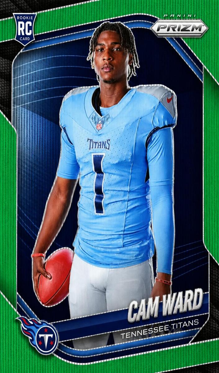 2025 Panini Prizm Football Green Wave Cam Ward #441