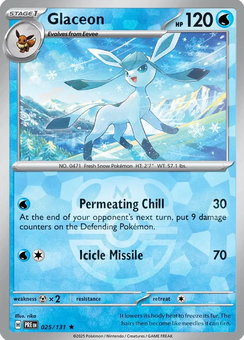 2025 Pokemon Scarlet & Violet Prismatic Evolutions Master Ball Glaceon #25 CGC 10