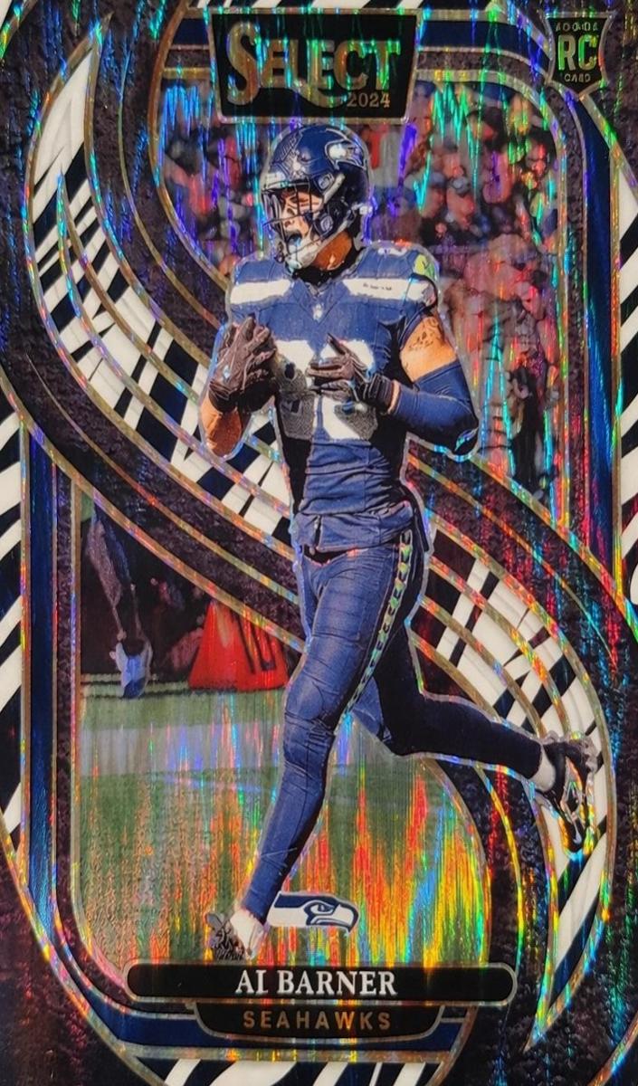 2024 Panini Select Football Zebra Shock AJ Barner #103 PSA 9