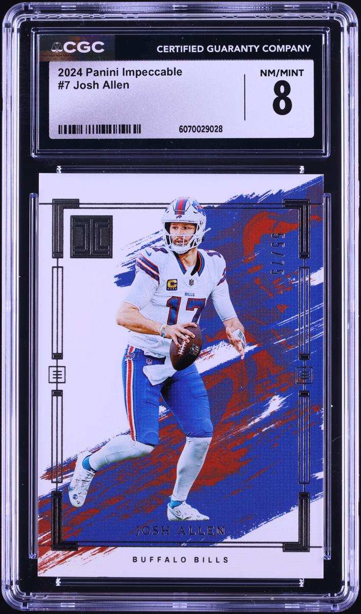 2024 Panini Impeccable Football Josh Allen #7 CGC 8