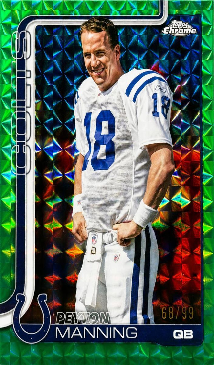 2025 Topps Chrome Football Green Refractor Peyton Manning #403
