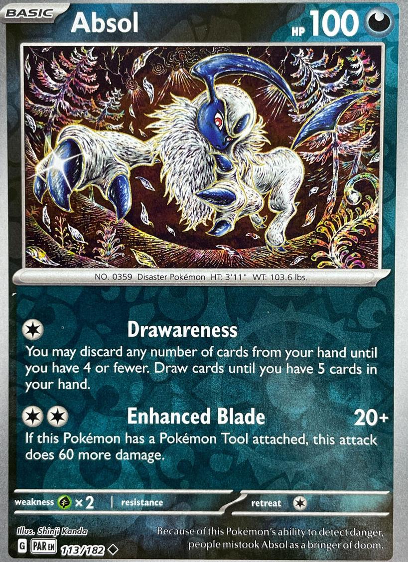 2023 Pokemon Scarlet & Violet Paradox Rift Reverse Foil Absol #113