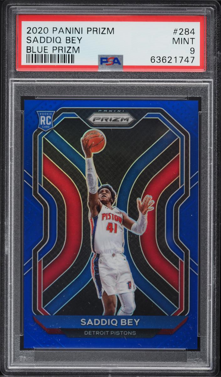 2020 Panini Prizm Basketball Prizms Blue Saddiq Bey #284 PSA 8.5