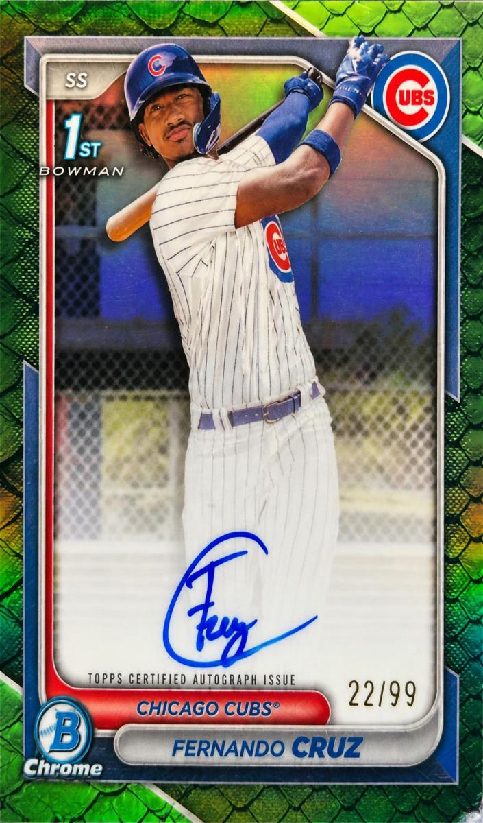 2024 Bowman Chrome Baseball Reptilian Green Fernando Cruz #CPA-FC PSA 9